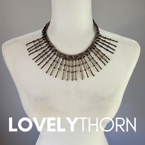 VANESSA MOONEY // ltd ed cleopatra style brass beaded statement collar necklace